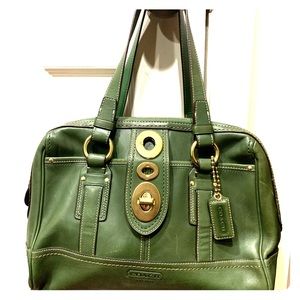 Coach Leather Handbag Green